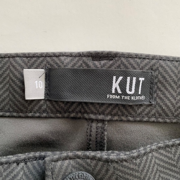 Kut from the Kloth Womens 10 Diana Skinny Pants Grey Black Herringbone Stretch - Picture 7 of 13